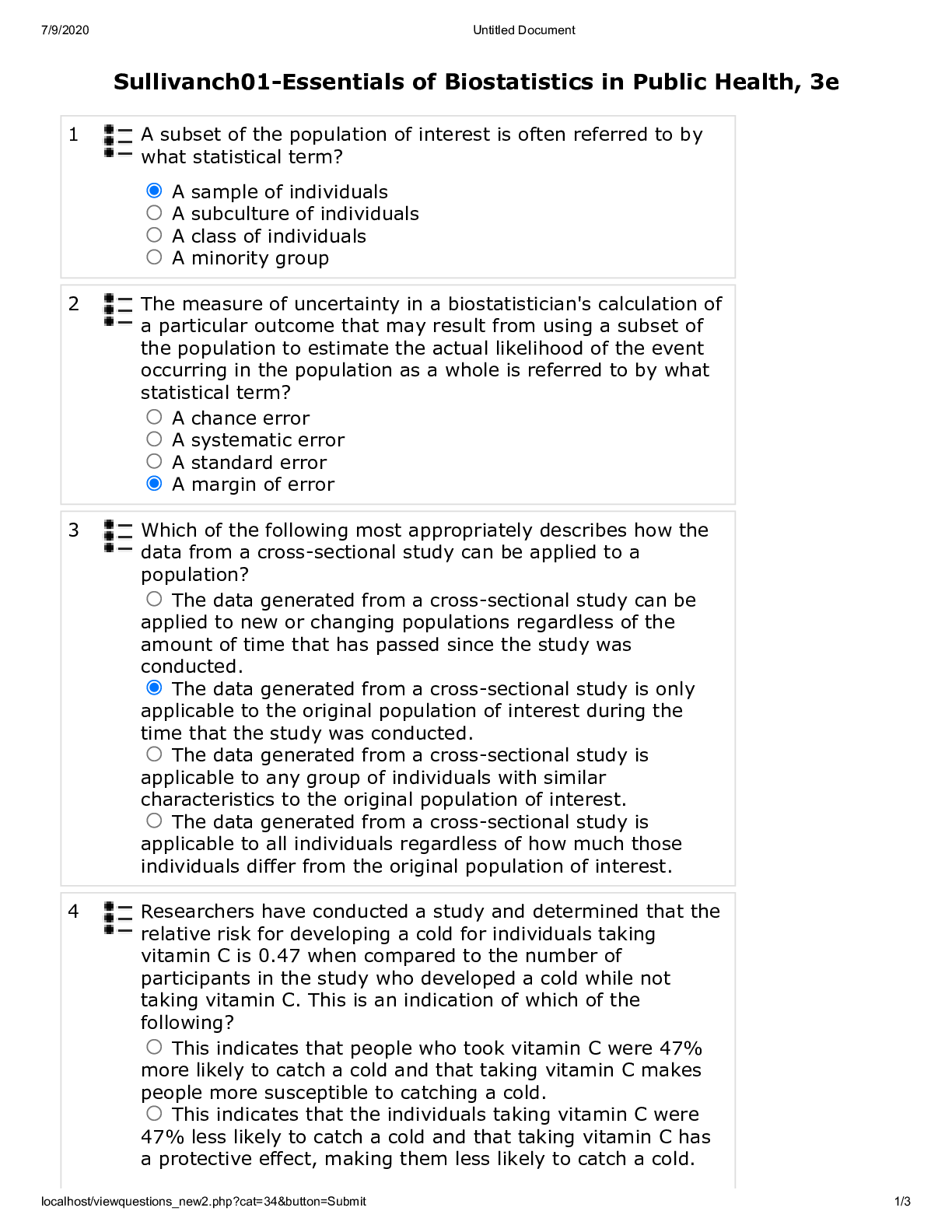 Preview image for Sullivan Essentials of Biostatistics in Public Health 3e Test Bank 2023